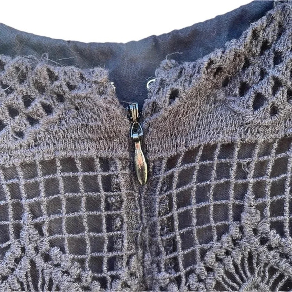 J Crew Factory size 4 black crochet sleeveless dress, pit to pit 17", length 36" - Picture 4 of 5